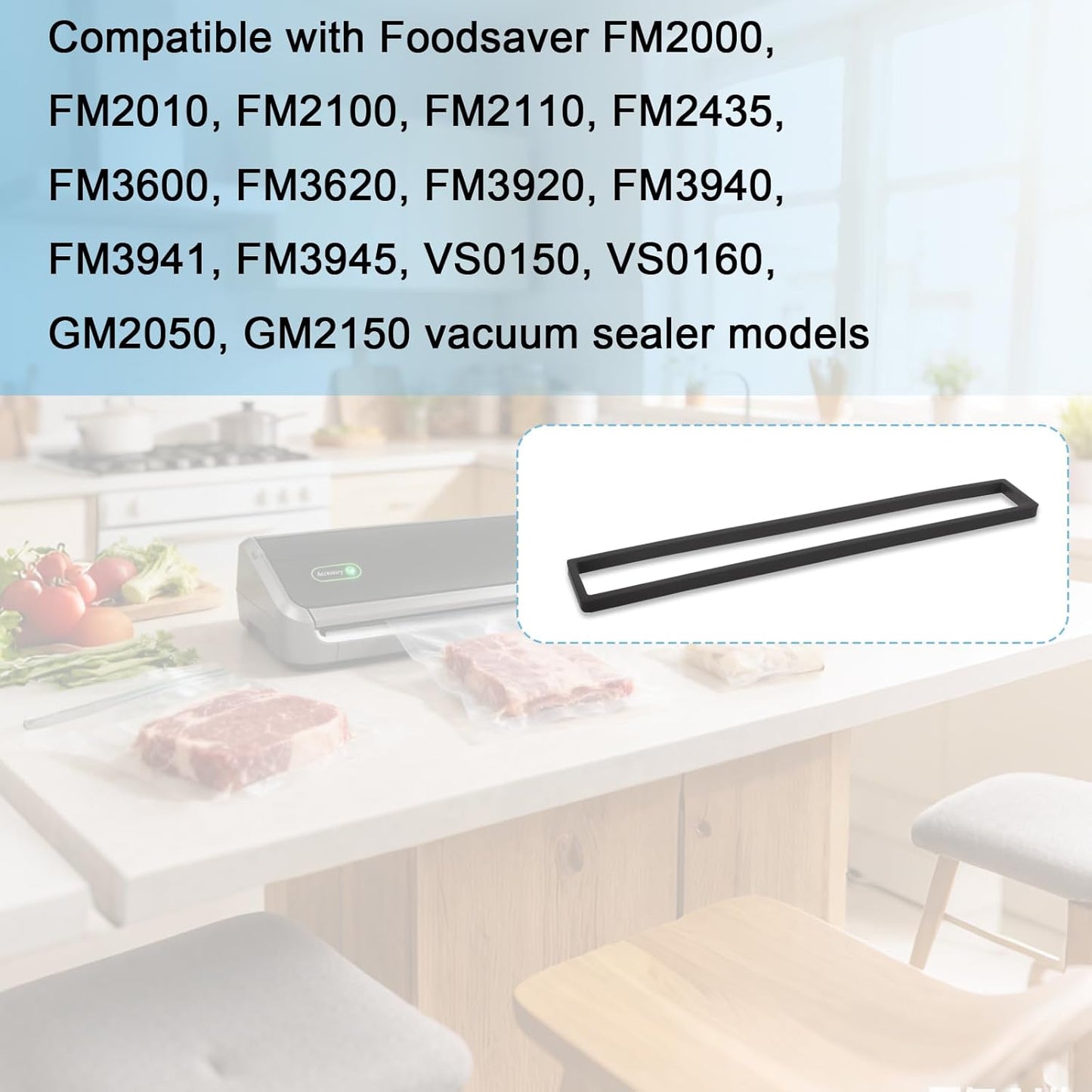2 Juntas Repuesto para Sellador al Vacío Comp Foodsaver FM2000