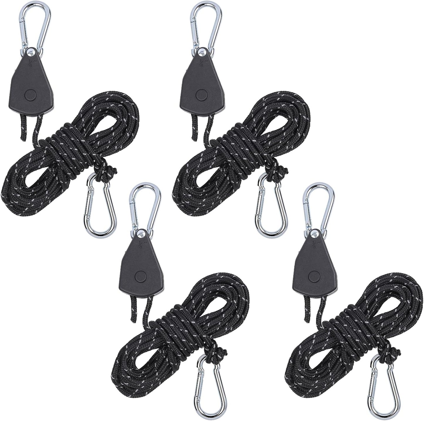 Percha cuerda ajustable 1/8 pulg 4 cuerdas reflectantes 12ft