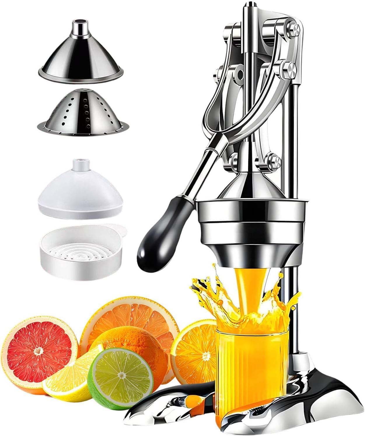 Exprimidor manual de acero inoxidable para cítricos y frutas