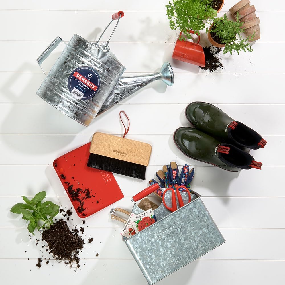 Cajón limpieza rectangular galvanizado mango rojo