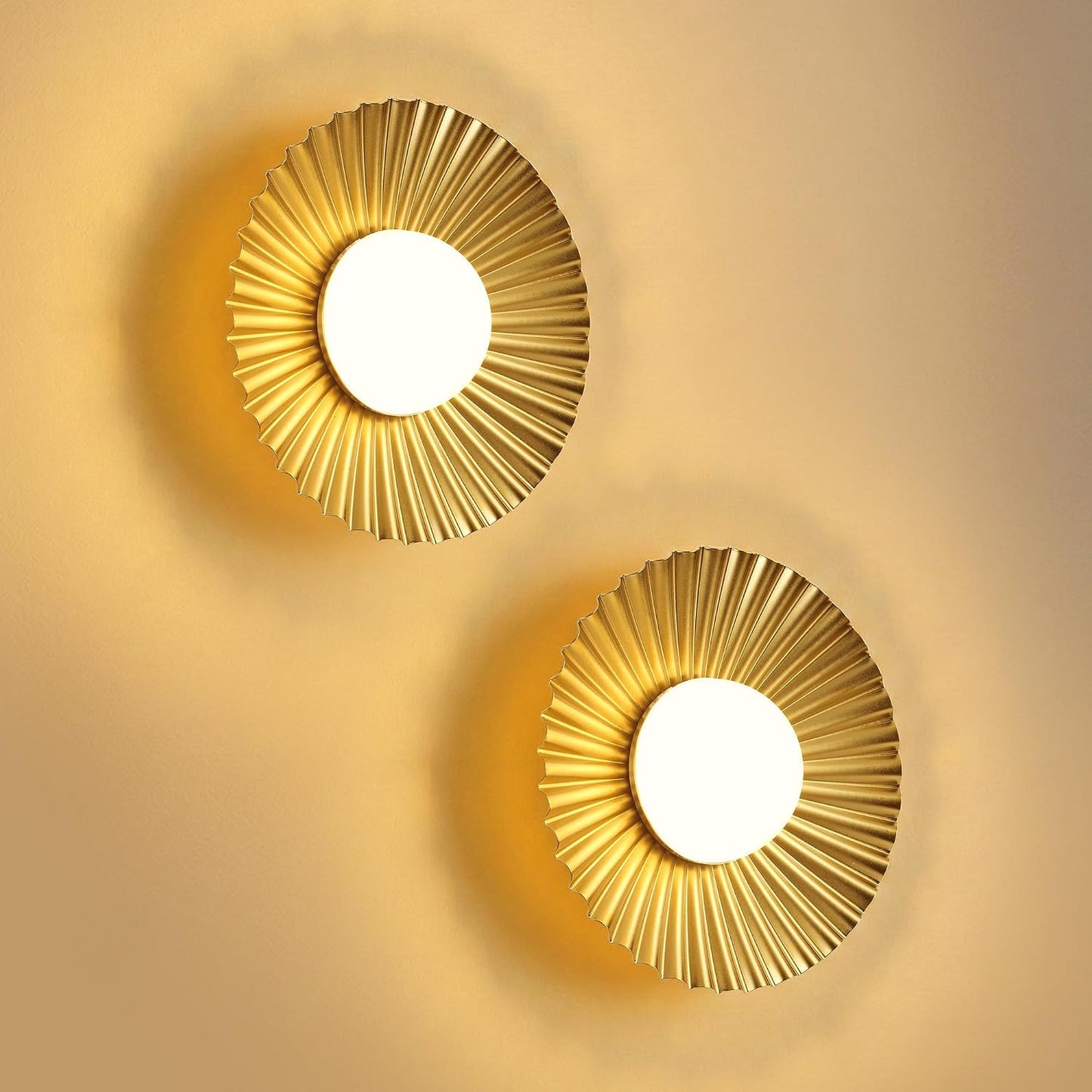 2 Apliques Pared Dorados Inalámbricos LED Regulables