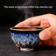 Juego de tazas de cerámica china azul Tenmoku para té y decoración