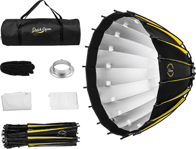 Caja luz parabólica 27.5pulg fibra vidrio soporte Bowens