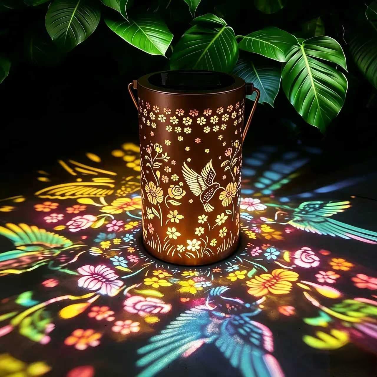 Linterna solar colibrí impermeable para jardín