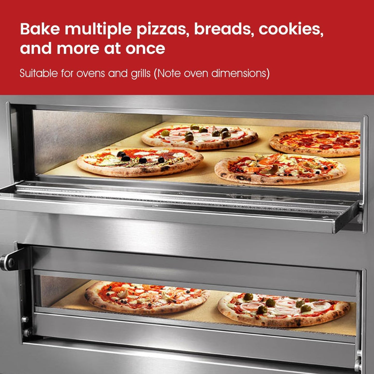 Piedra pizza rectangular 23.6x15.8pulg cordierita horno parrilla