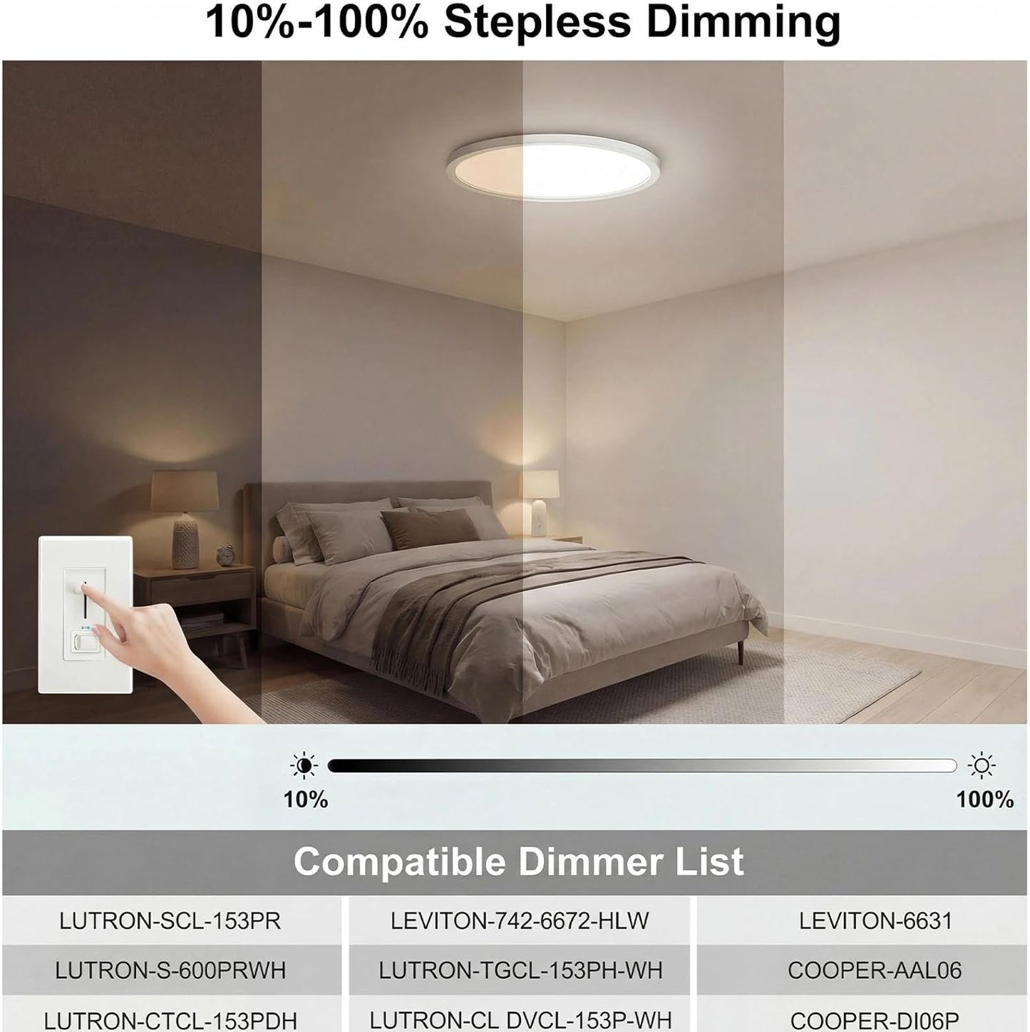 Lámpara techo LED empotrado 7pulg regulable 5 colores 15W