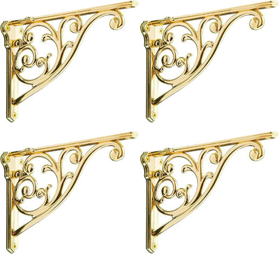 Set 4 soportes pared dorado estante cocina victoriana