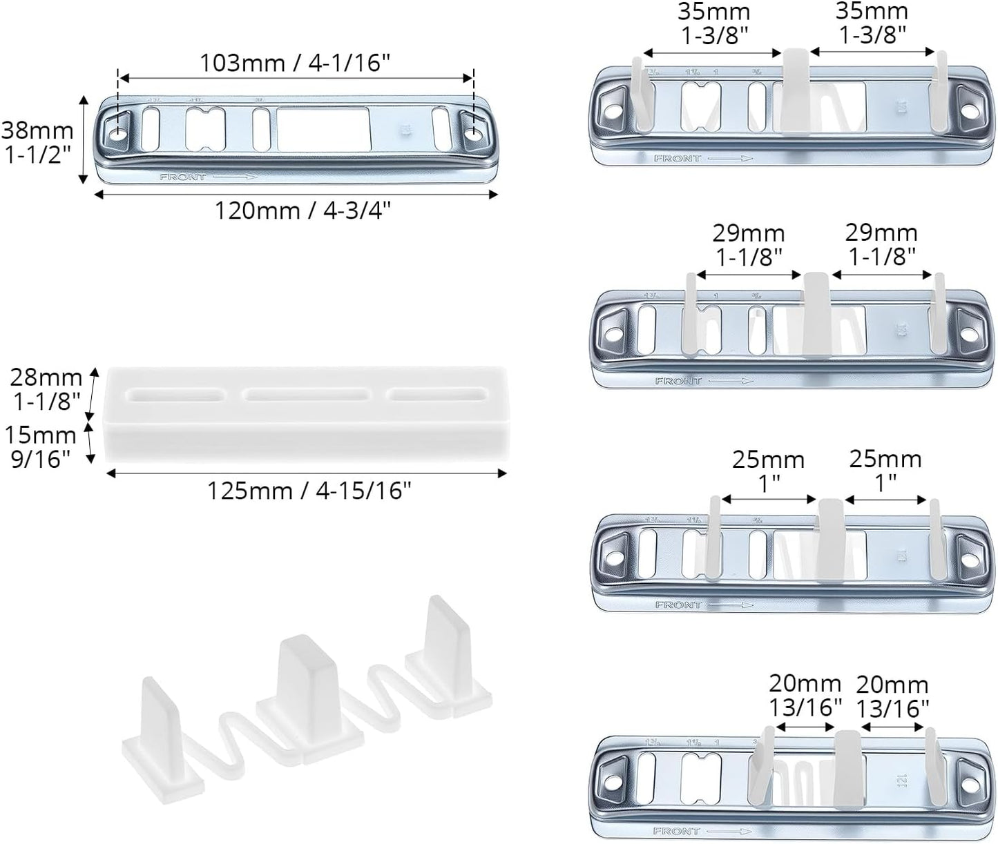 Pack 4 Guías Ajustables Puerta Corrediza con Elevadores Alfombra