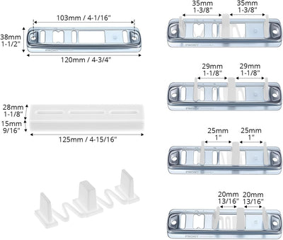 Pack 4 Guías Ajustables Puerta Corrediza con Elevadores Alfombra
