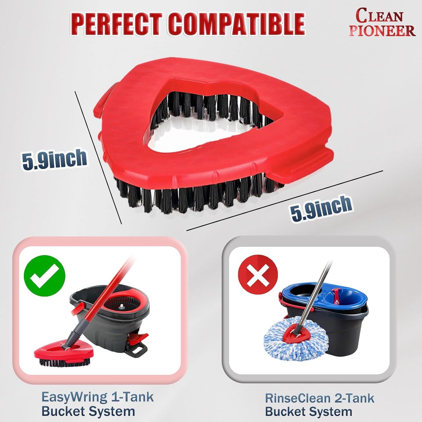 2 Cepillos Giratorios Comp Oceda EasyWring Cerdas Duras