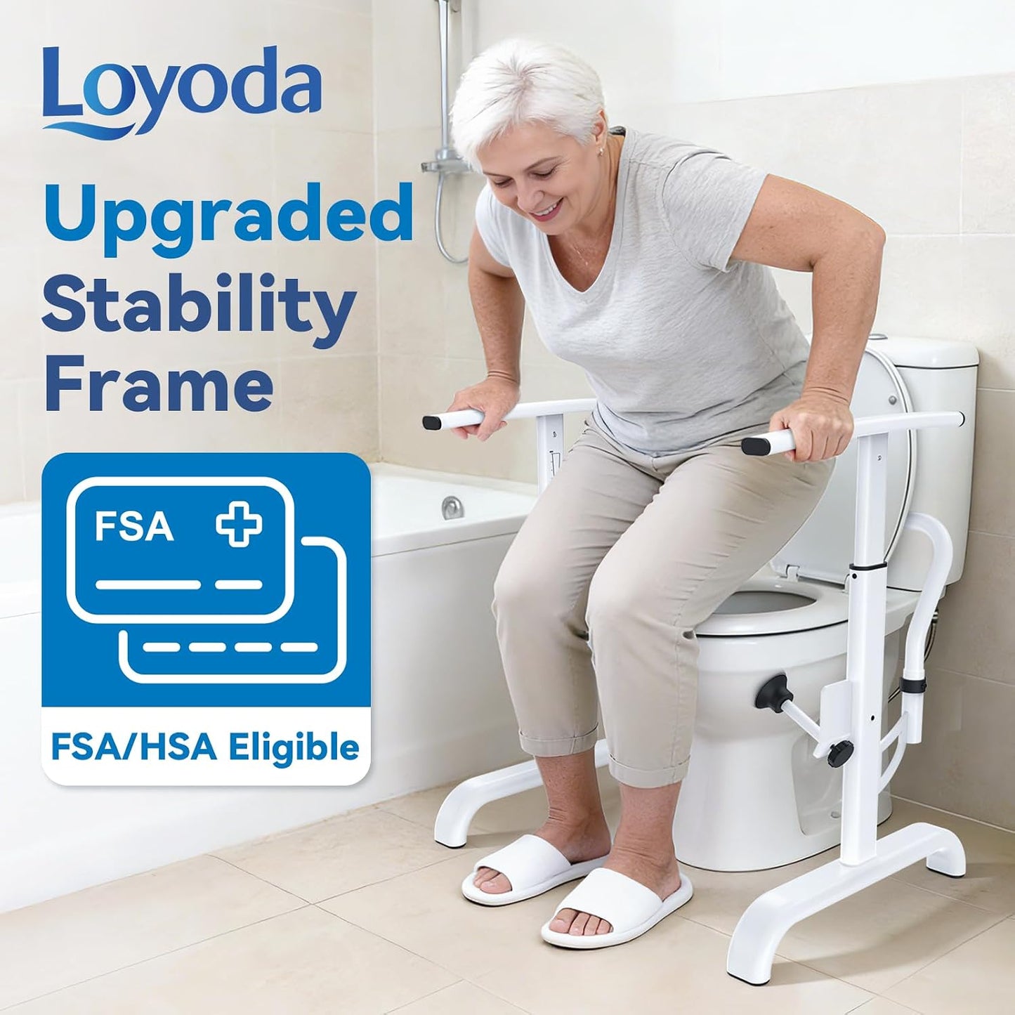 Rieles seguridad inodoro ajustables 350lb para ancianos