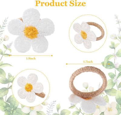 Set 6 servilleteros florales blancos para Pascua boda cumpleaños