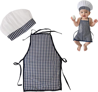2 Pack Accesorios Foto Bebé Chef Mini Sombrero Delantal Niña