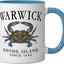 Taza cerámica con letras negras de Warwick Rhode Island