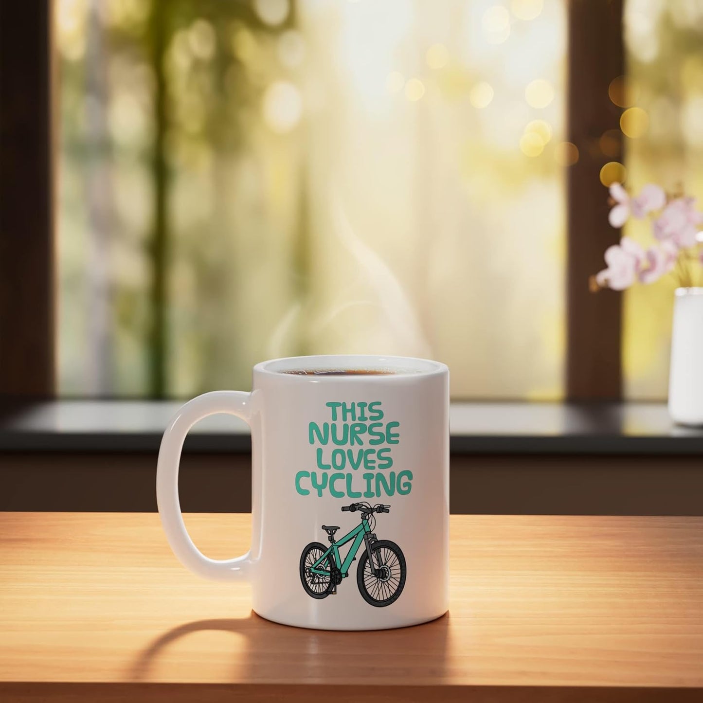 Taza de cerámica para ciclista nurse blanco