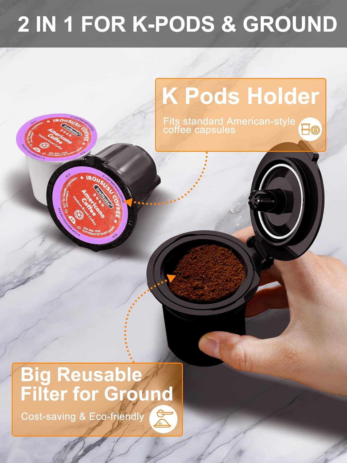 Cafetera una taza K-Cup 6-12oz con botón