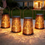 4 Luces colibrí de metal cobre para jardín impermeables vintage