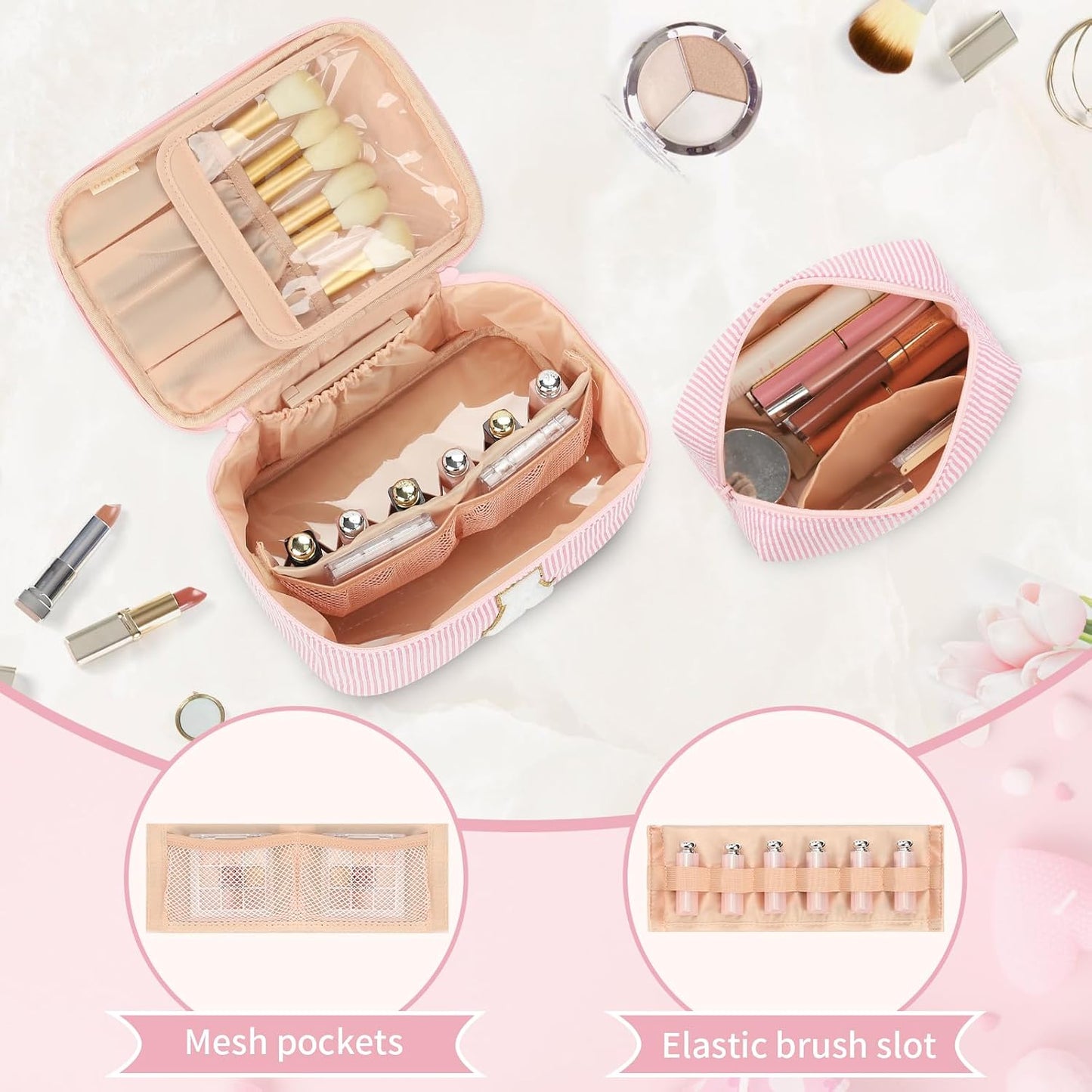 Bolsas maquillaje personalizadas con iniciales para mujer