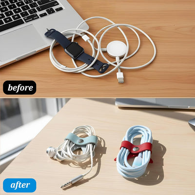 Organizador cuerda lazo piel sintética 12 pzas soporte cable