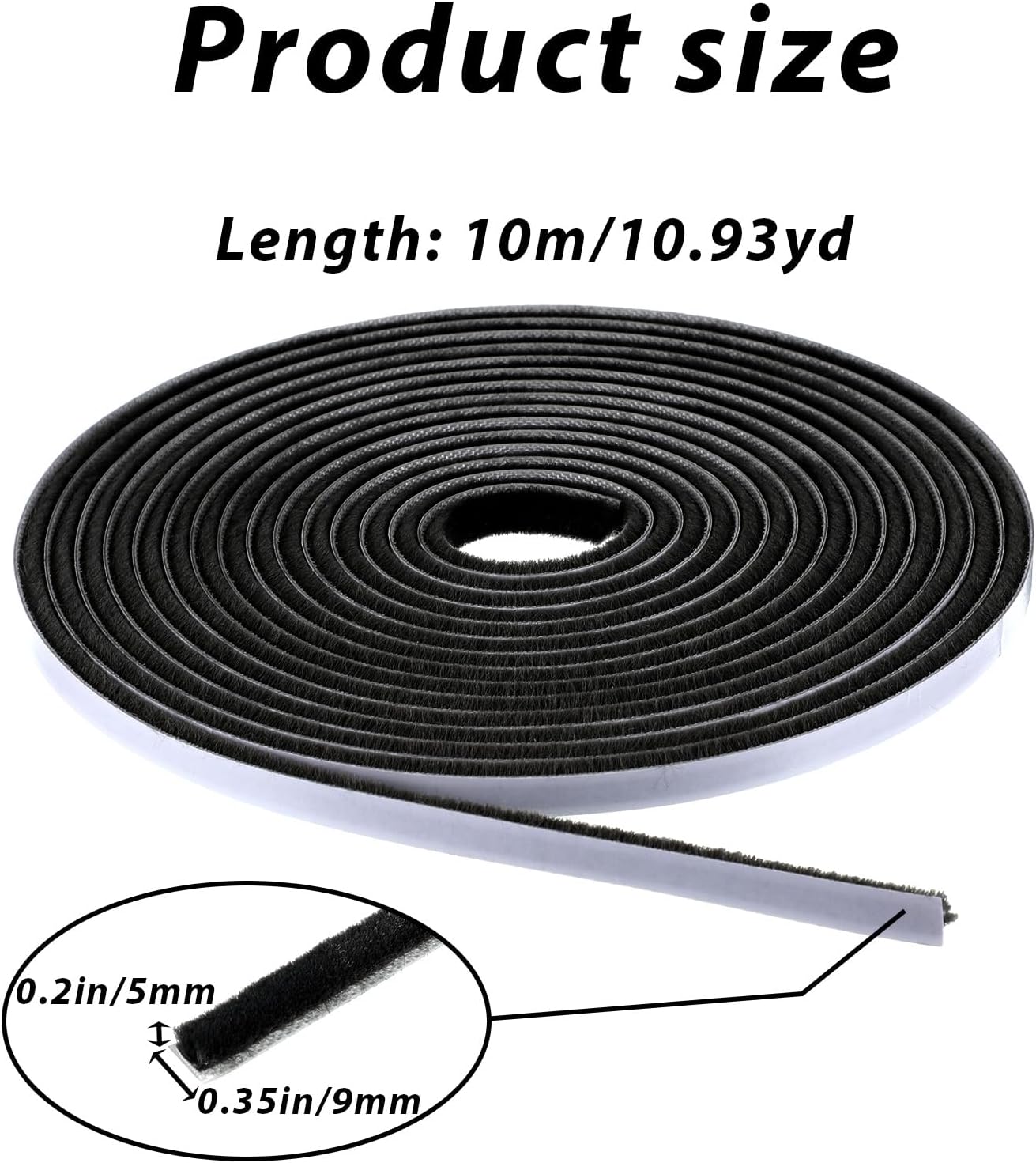 Tira sello autoadhesivo fieltro 0.35x0.35pulg puerta
