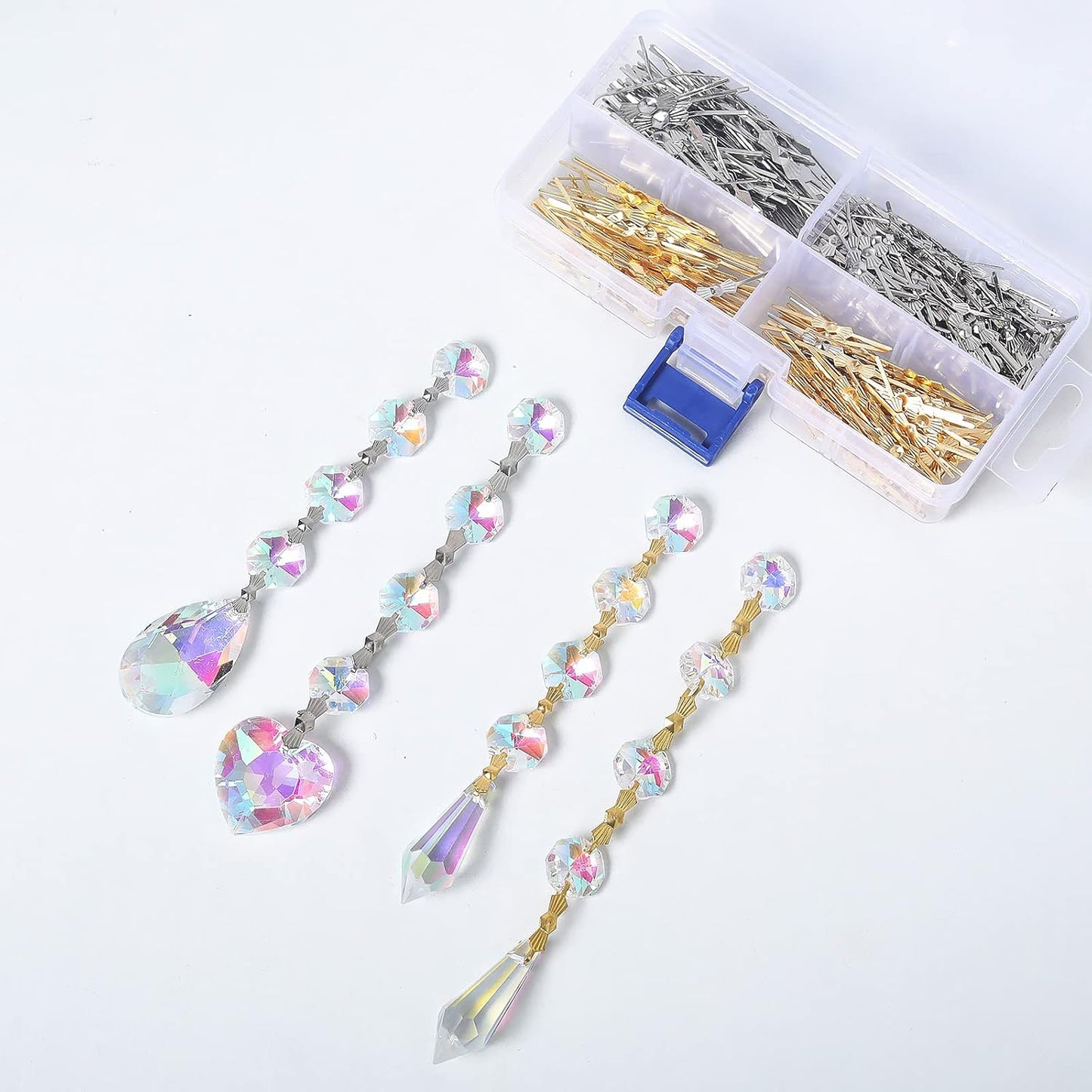600 Clips Conectores Cristal Cromados para Lámpara Techo