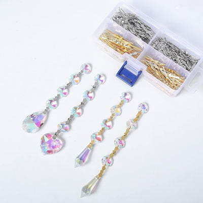 600 Clips Conectores Cristal Cromados para Lámpara Techo