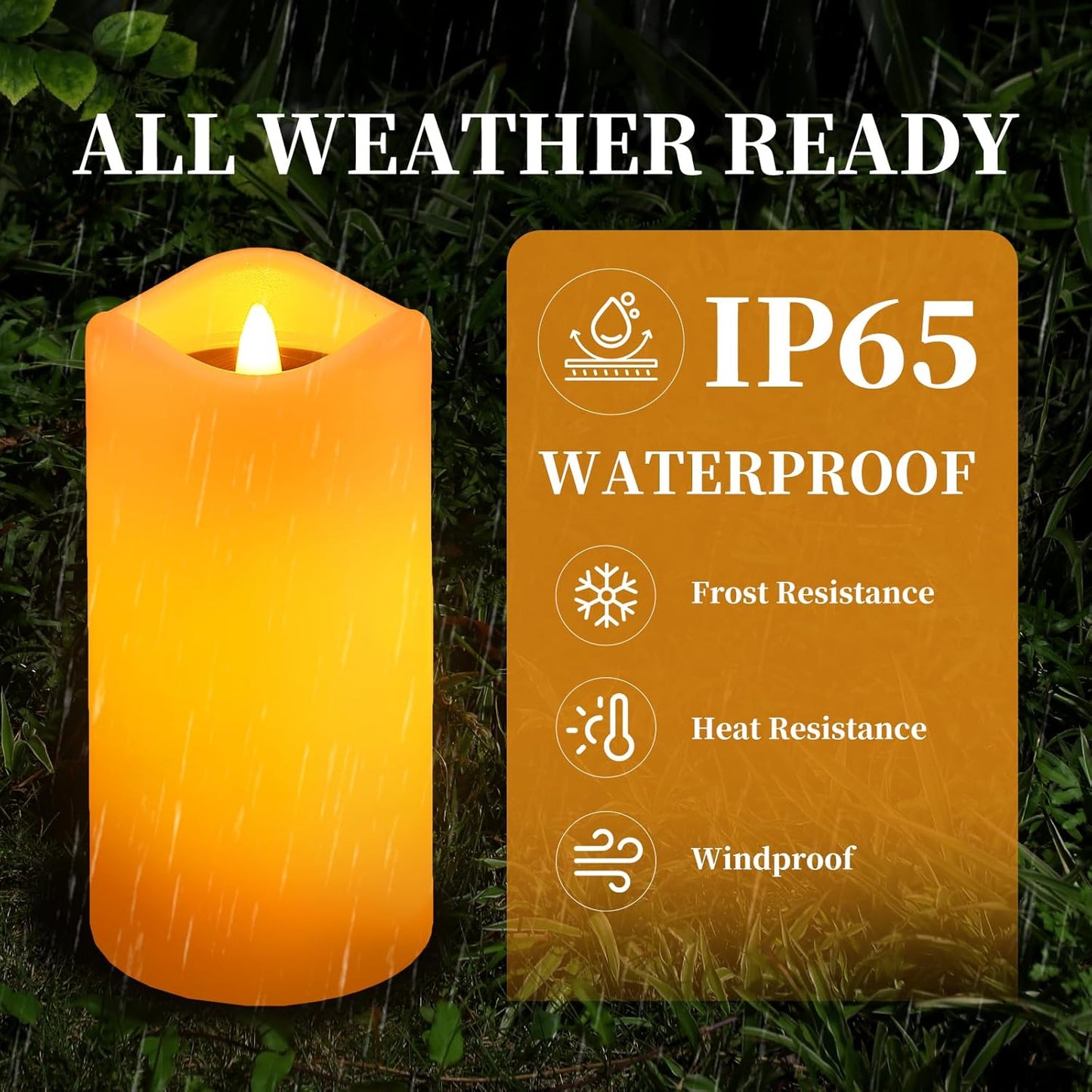 Velas solares impermeables pack 2 pilar 3x6pulg recargable