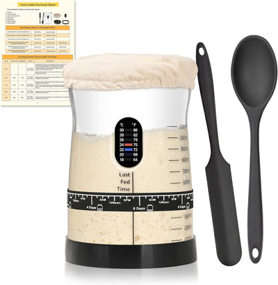 Caja a prueba de pan Coco Bird con ventana y kit masa madre 50 oz control temperatura 55-133 F