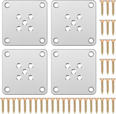 4 Pzas Placas Montaje Patas Muebles Conector T Metal