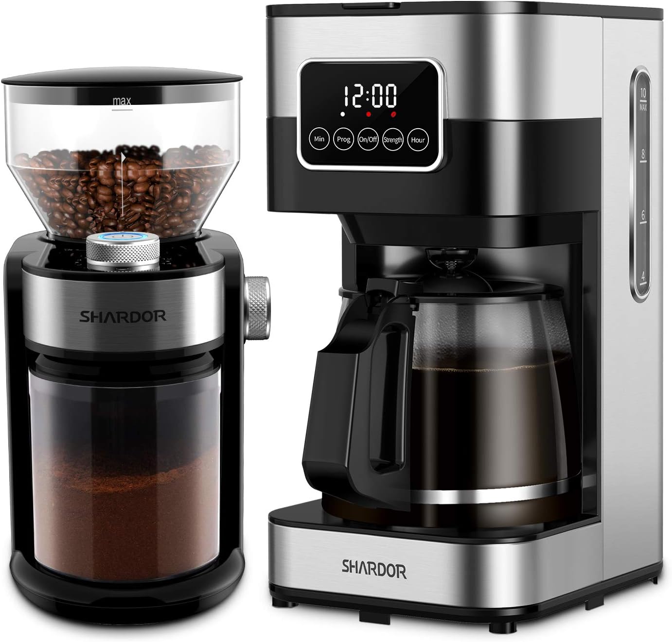 Pack Molinillo Café Eléctrico Cafetera Programable 10 Tazas
