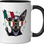 Taza cerámica bandera de Italia negra/blanca