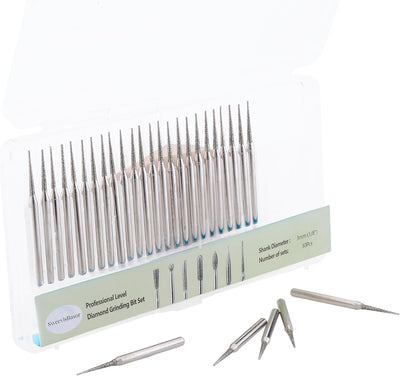 Broca diamante cónica 1/8pulg para Dremel kit 30uds