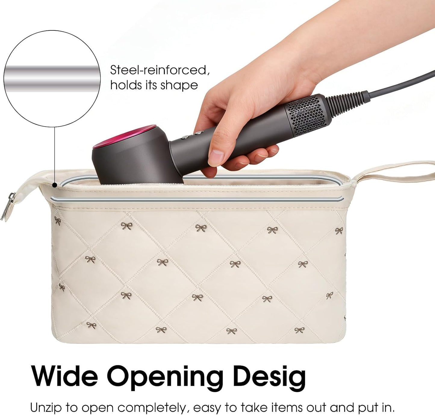 Bolsa acolchada herramientas cabello mujer viaje