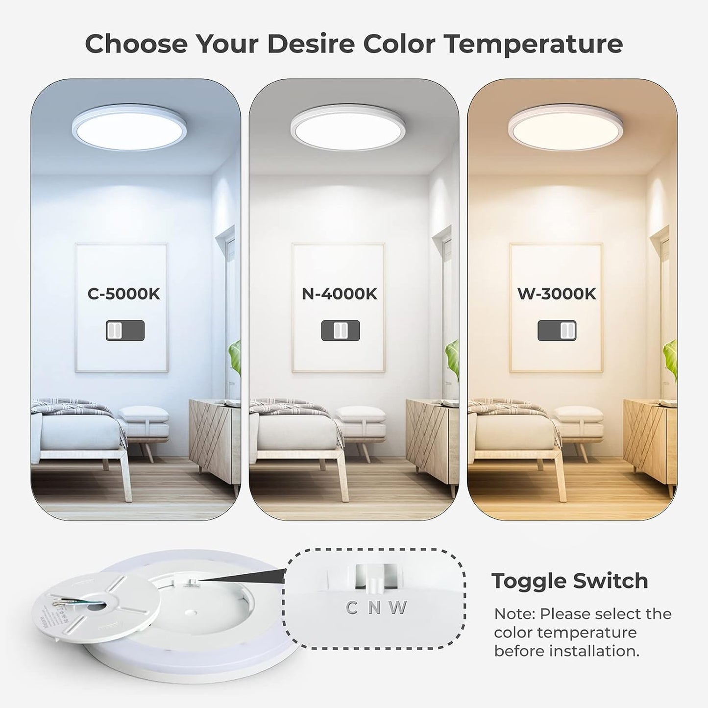 Lámpara techo LED regulable 12pulg blancas 2400lm