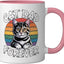 Taza Cerámica Cat Dad Forever Rosa/Blanco