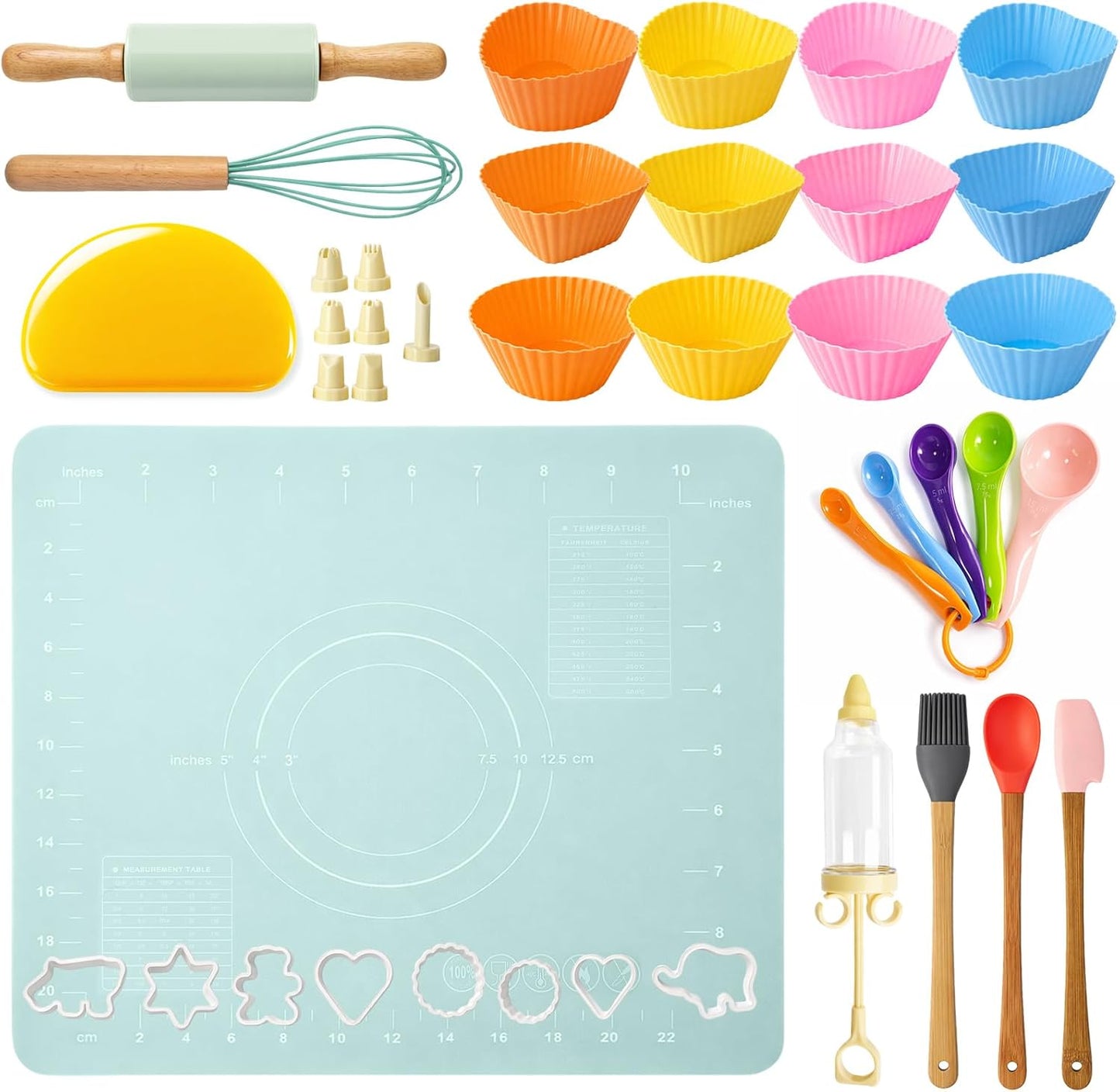 Set 36 Pzas para hornear niños con silicón seguro