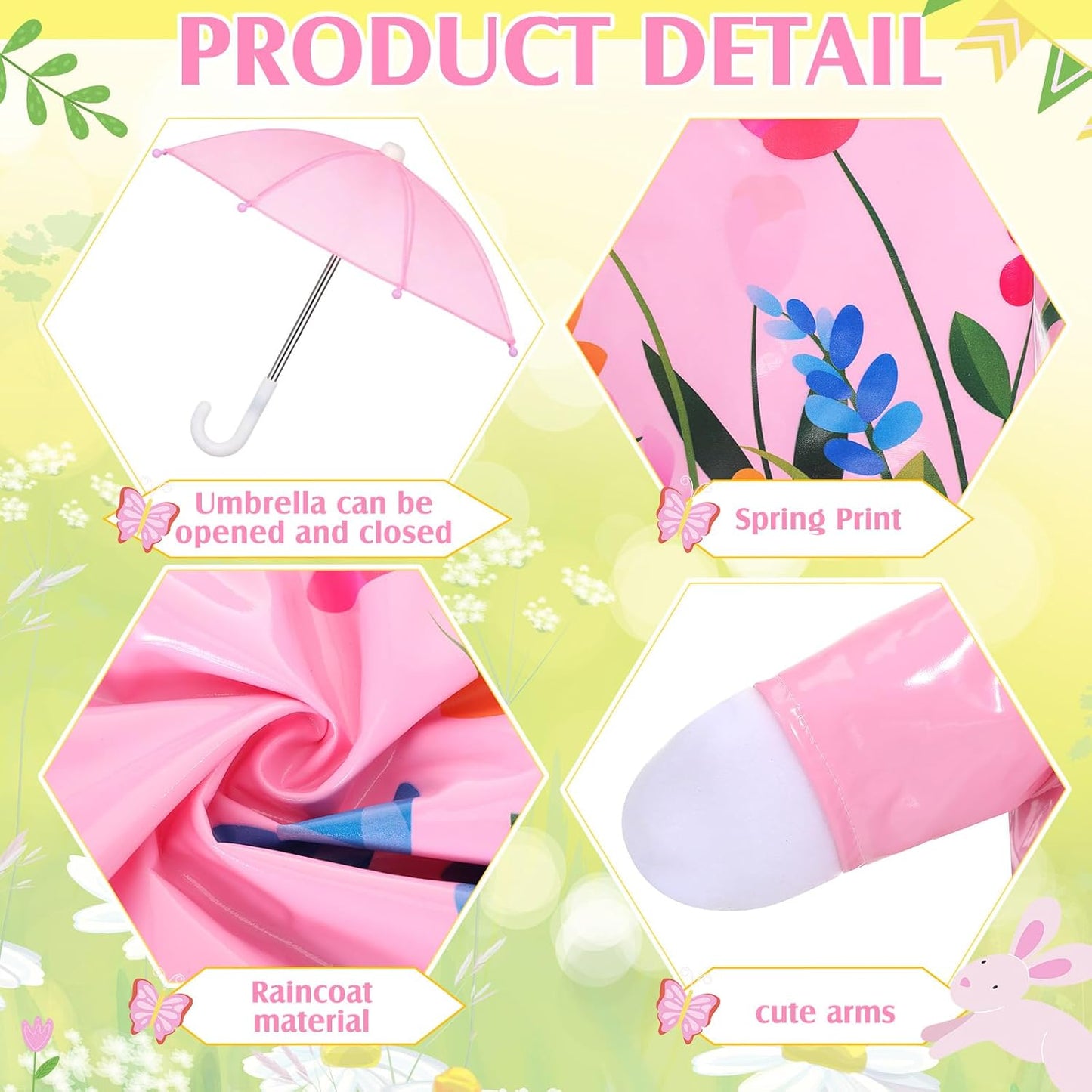 Disfraz ganso paraguas falda flor rosa patio 23pulg