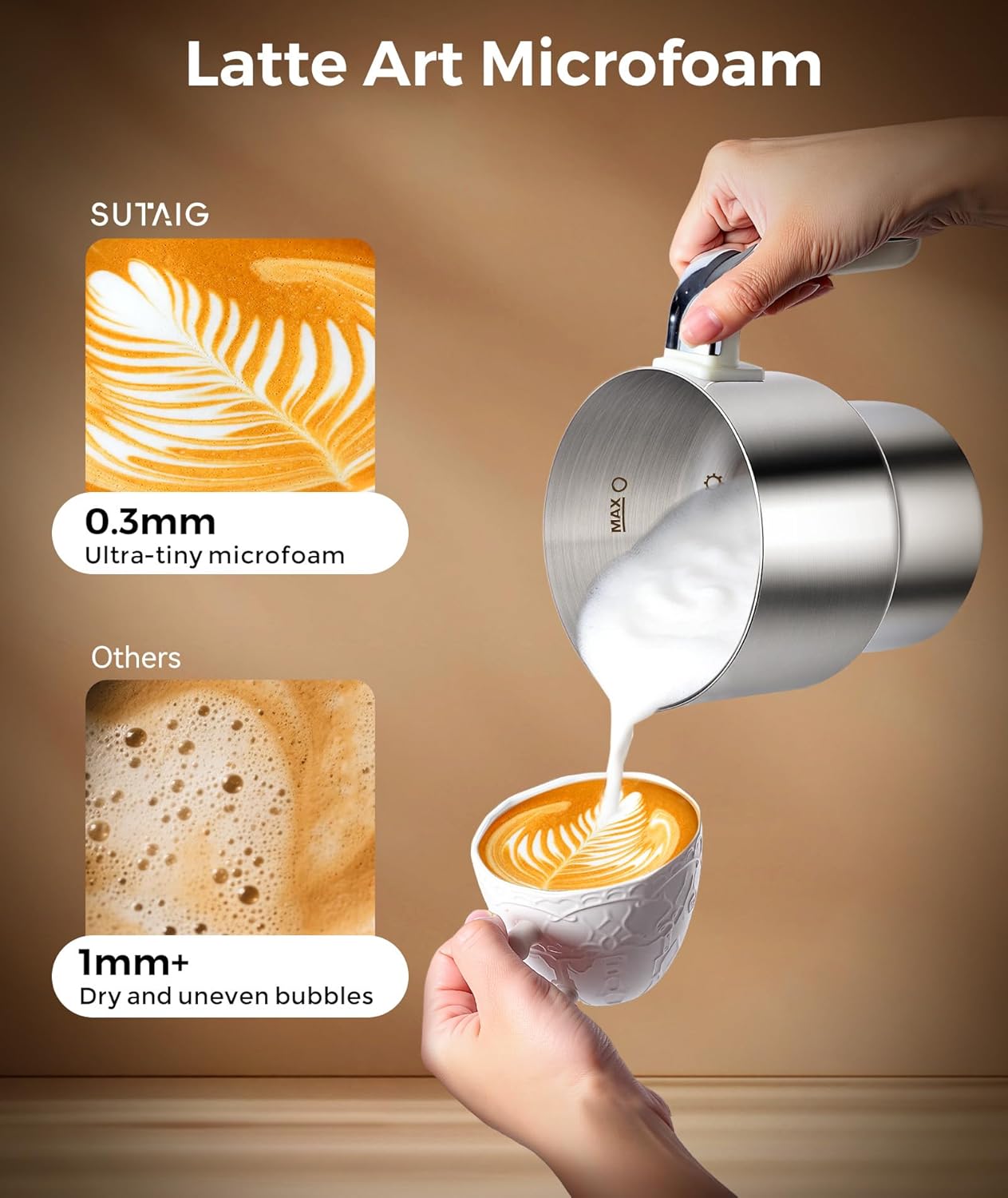 Espumador leche todo en 1 27oz control temperatura