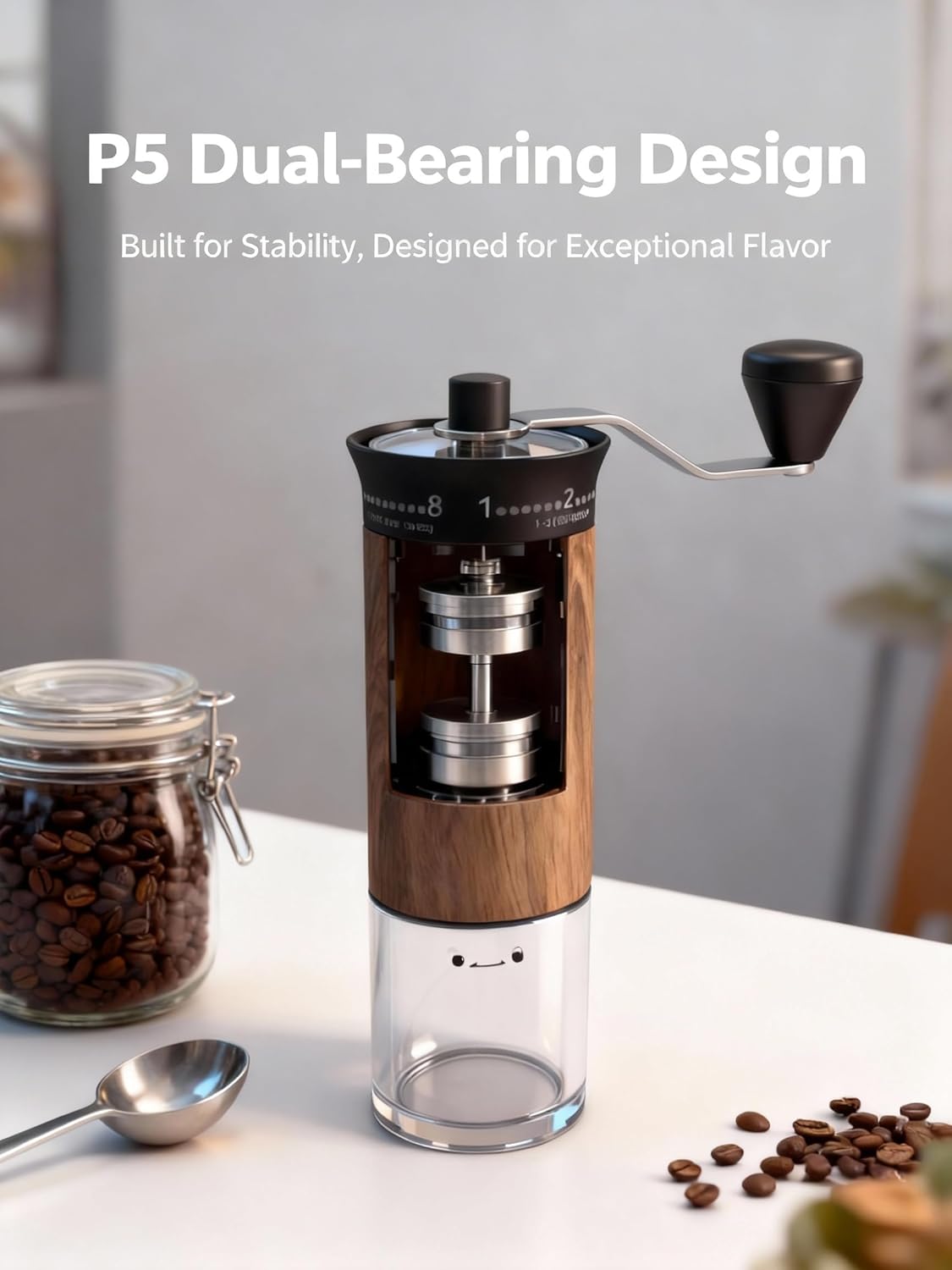 Molinillo manual de café con 56 ajustes cuerpo acero inoxidable