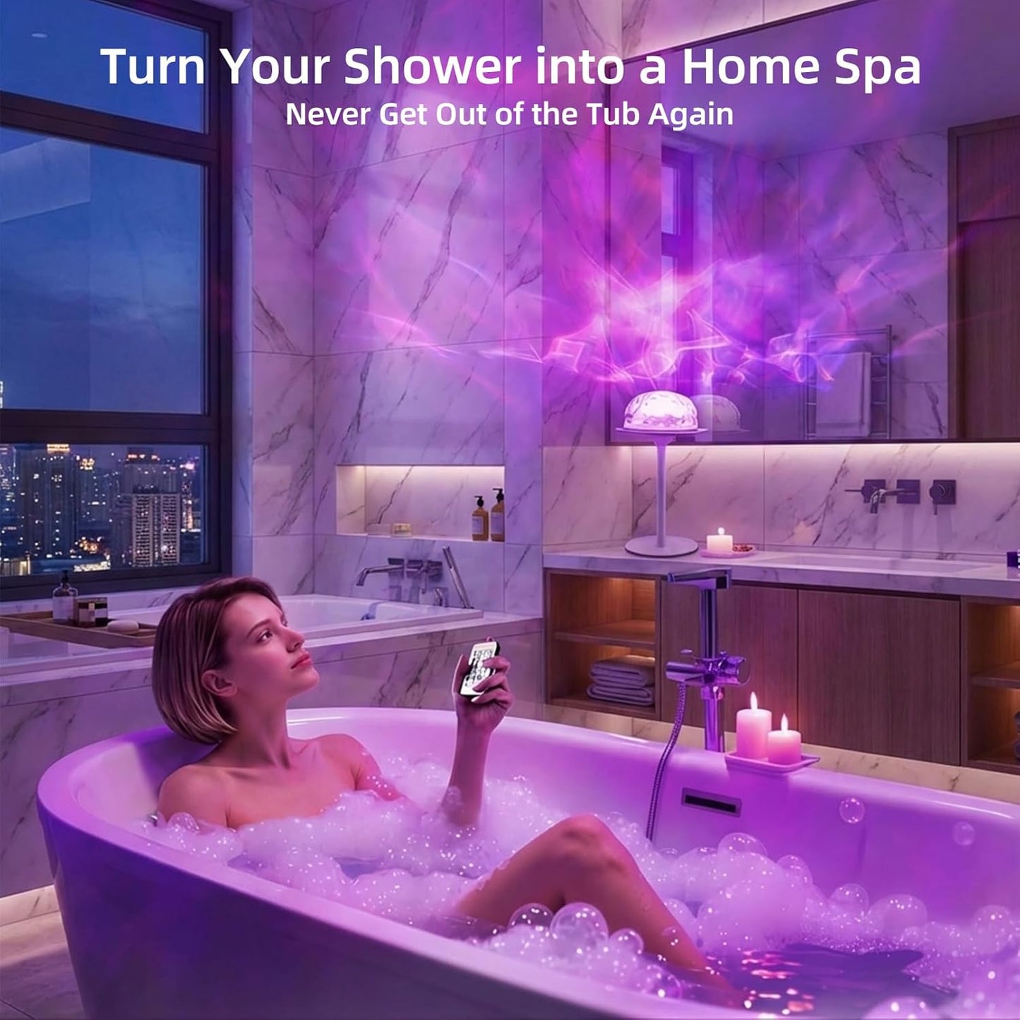 Lámpara ducha inalámbrica LED 18 colores control táctil