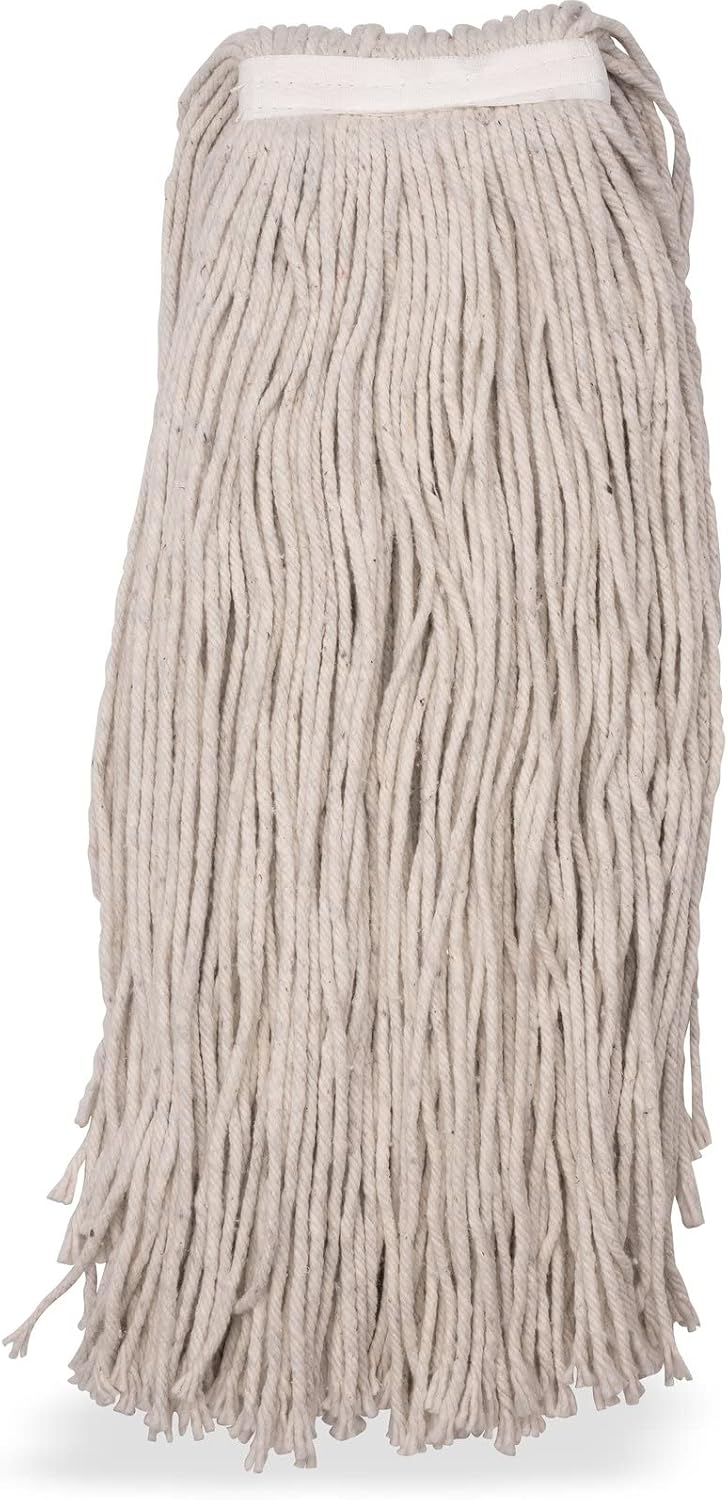 Cabezal trapeador algodón banda blanca 44pulg color marrón