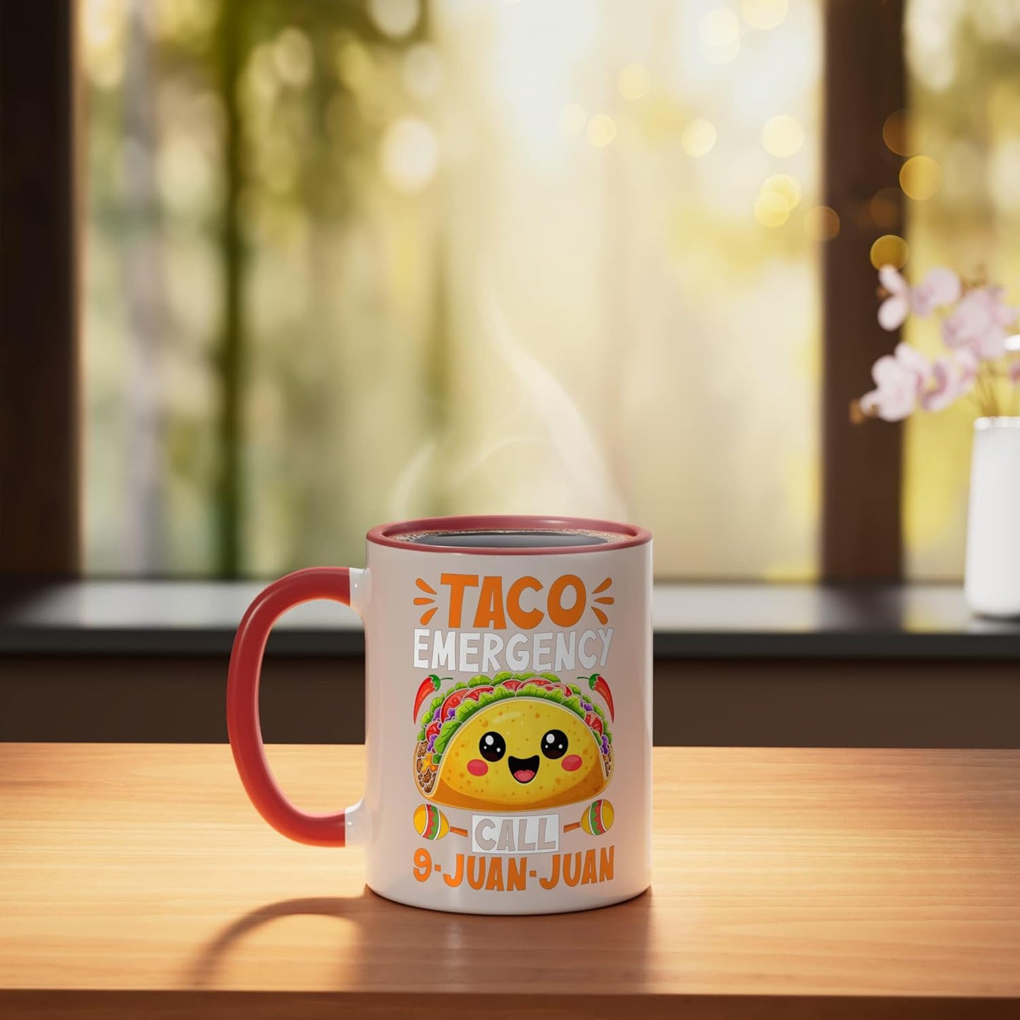 Taza Cerámica Cinco de Mayo Rojo/Blanco