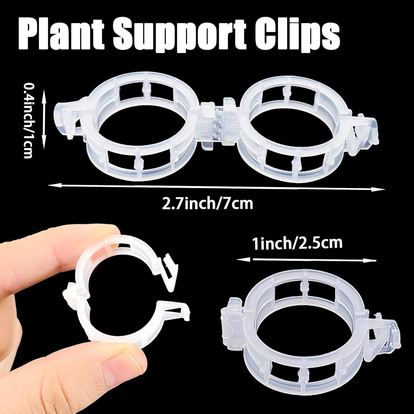 400 Clips Plástico Soporte Tomate Uva Vid Interior Exterior Blanco