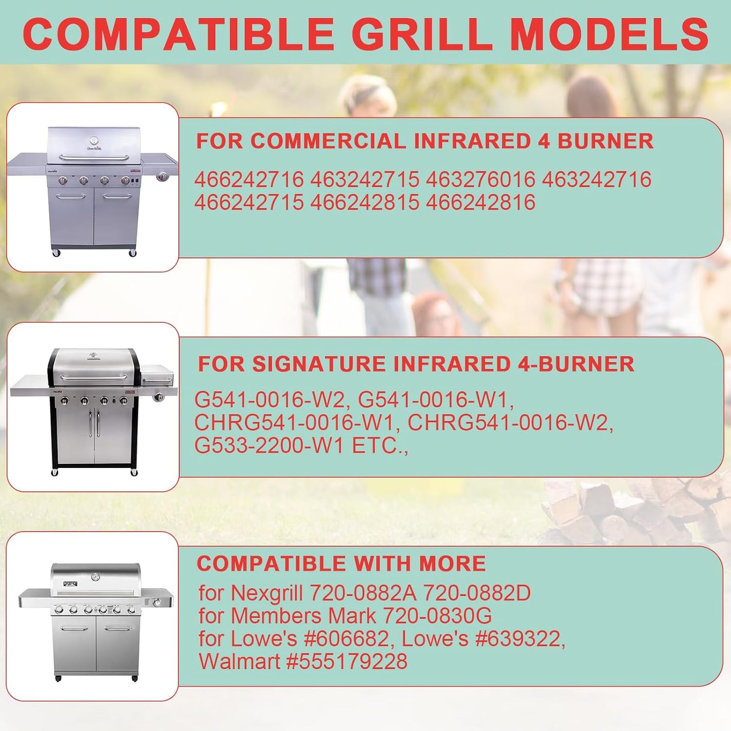 Placas emisoras grill Charbroil TRU-Infrared 4 quemadores
