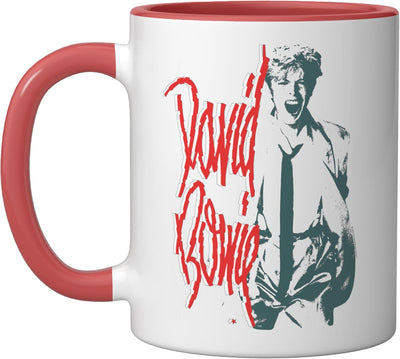 Taza Cerámica Rock Mono Shout David Bowie Rojo/Blanco