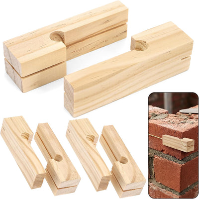 6 Pzas Bloques Cuerda Madera 4pulg Herramienta Albañilería