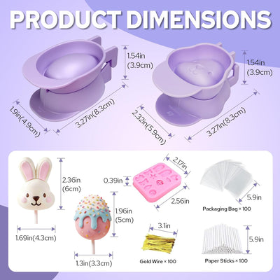 Moldes para pastel de Pascua con varillas y molde de silicona para fondant en forma de conejo y huevo