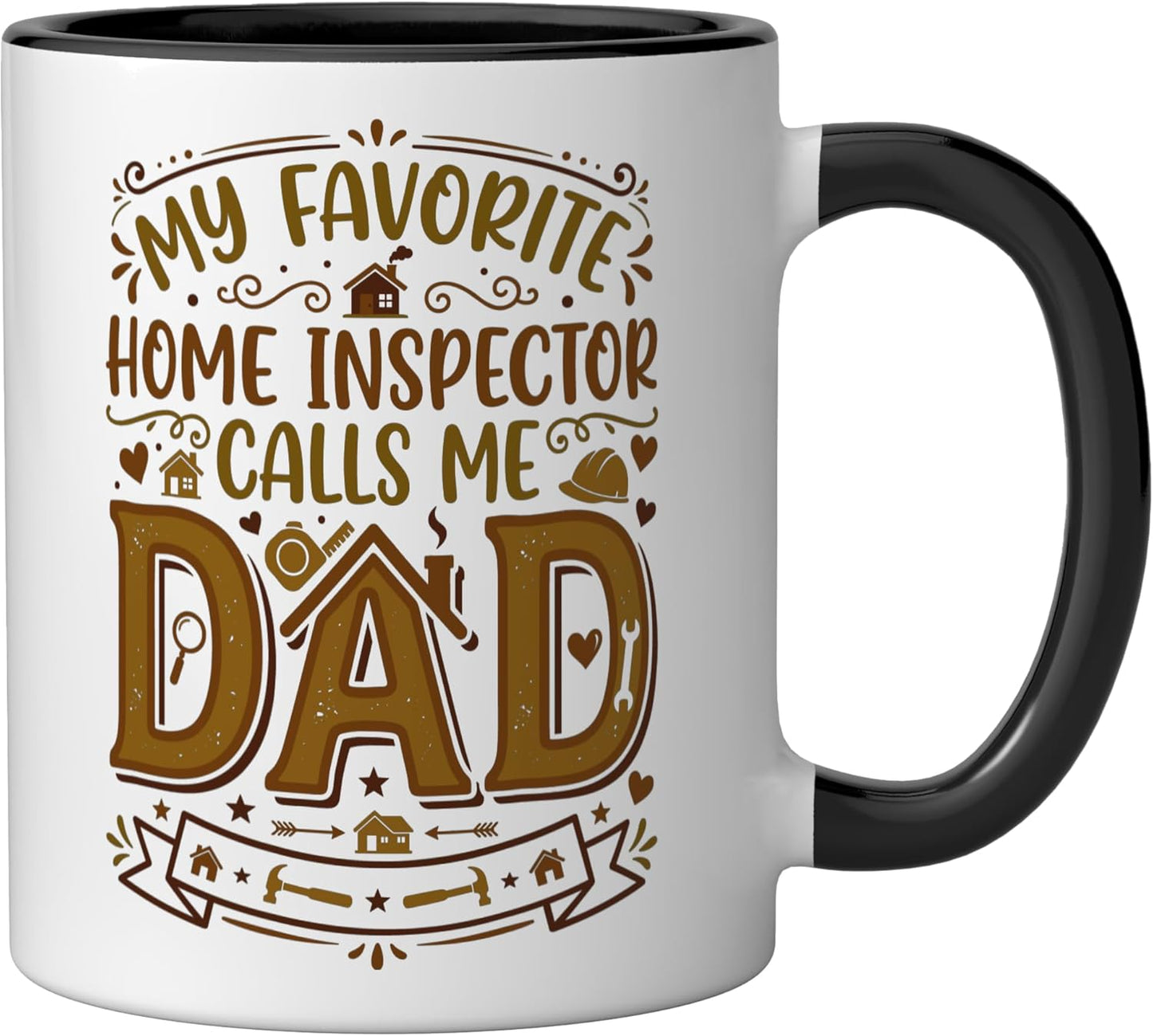 Taza Cerámica Inspección Casa Padre Negro/Blanco