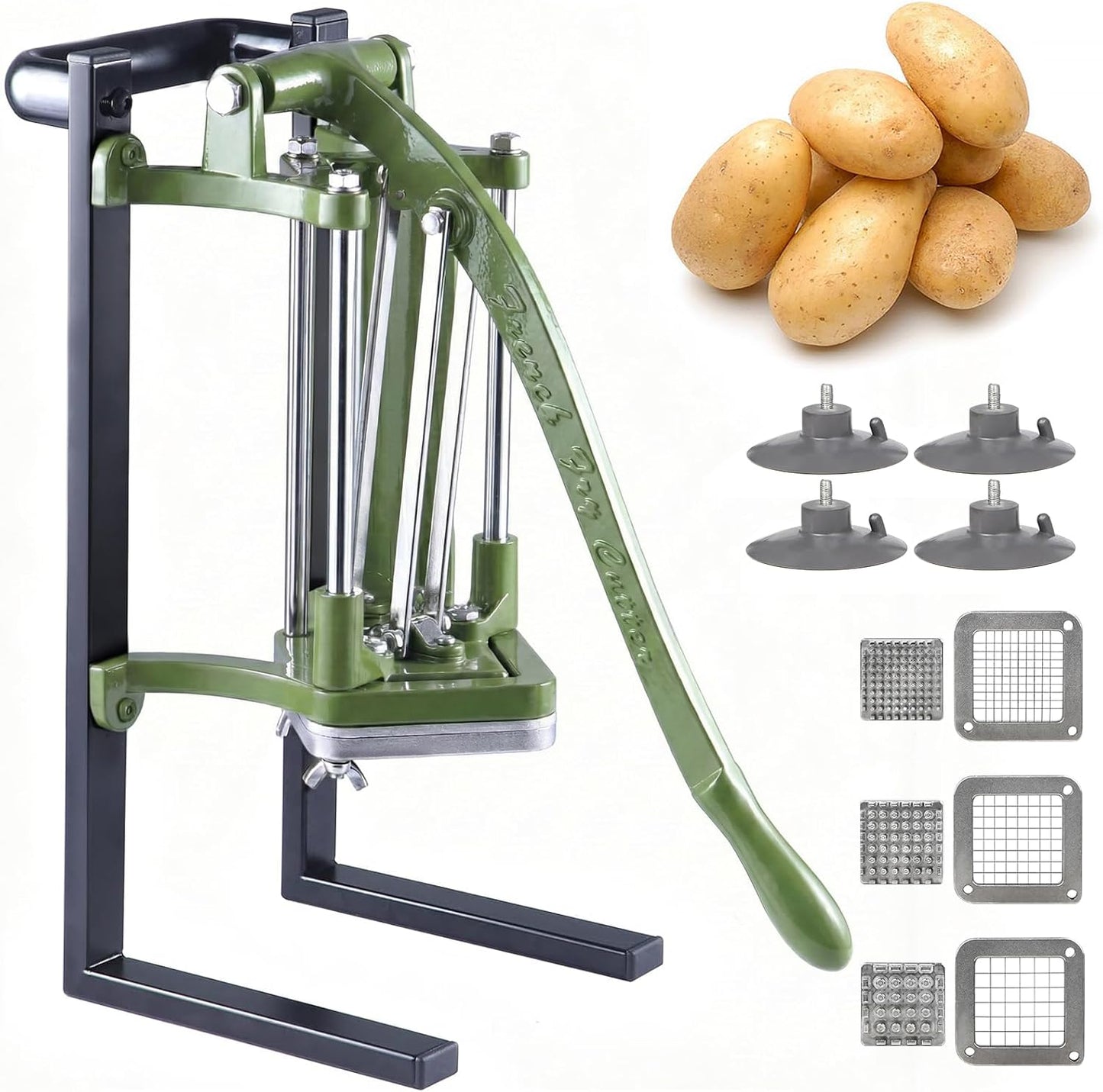 Cortador patatas fritas industrial con patas succión 1/4-1/2"