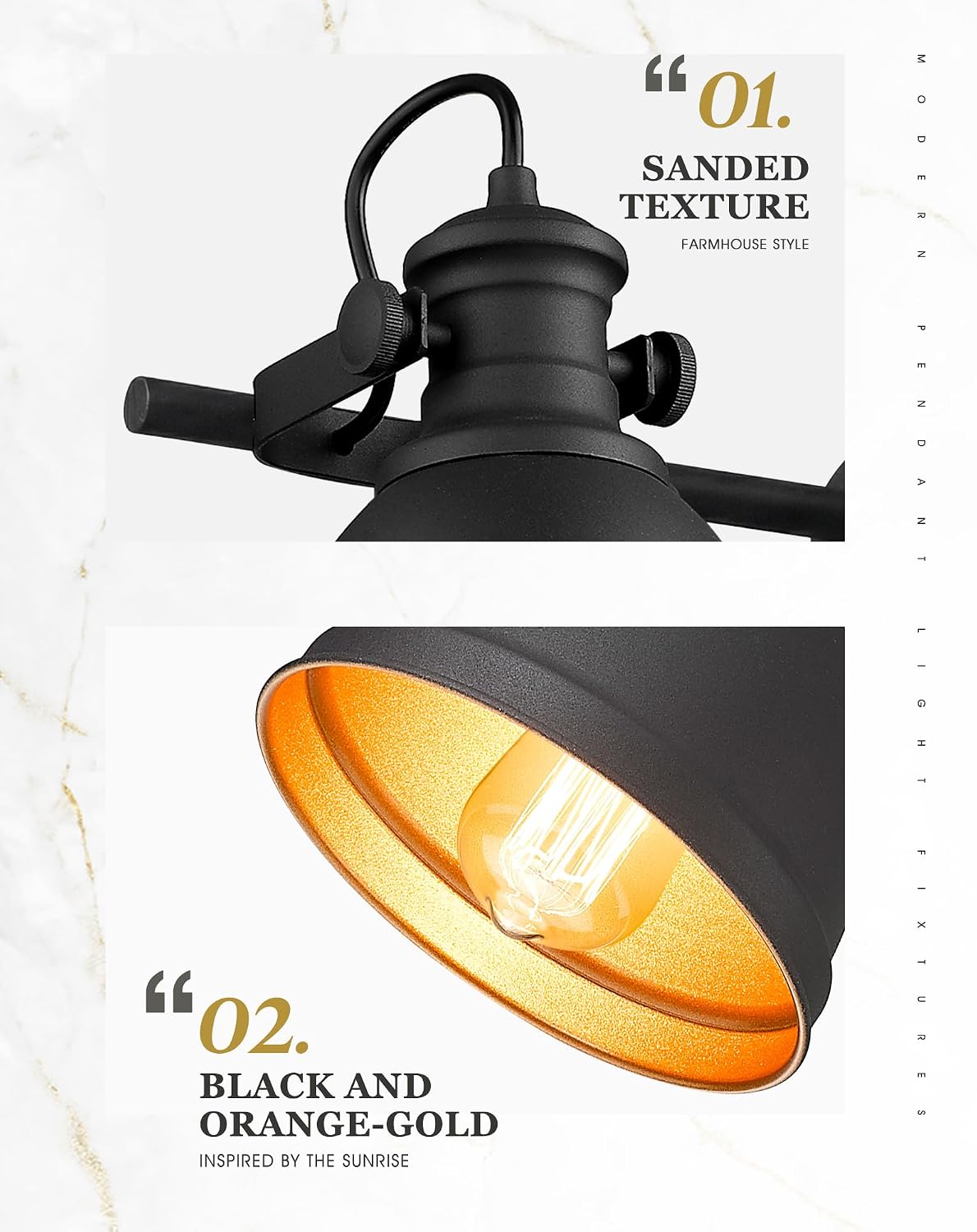 Lámpara tocador industrial 4 luces pantalla metal negro